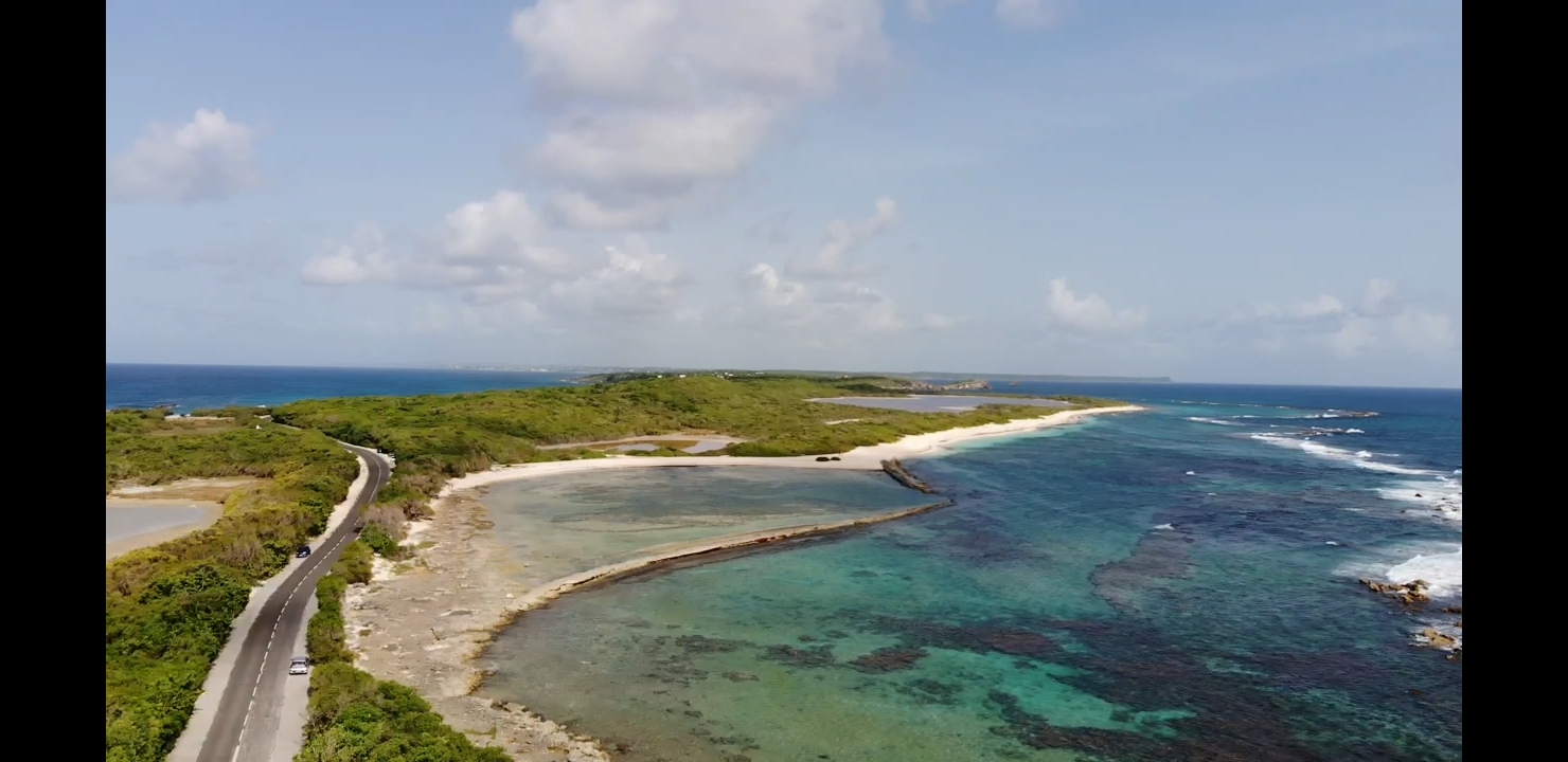 Pointe des Châteaux en Guadeloupe, plage de sable blanc et vagues turquoise